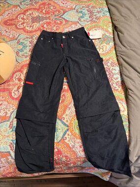 Ecko Unlimited Black Cargo Pants with Red Accents